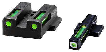[613485590203] HiViz 9EZN321 LiteWave H3 Sight Set for S&W 9EZ Green Tritium White Outline Front Sight-Green Fiber Optic Rear Sight