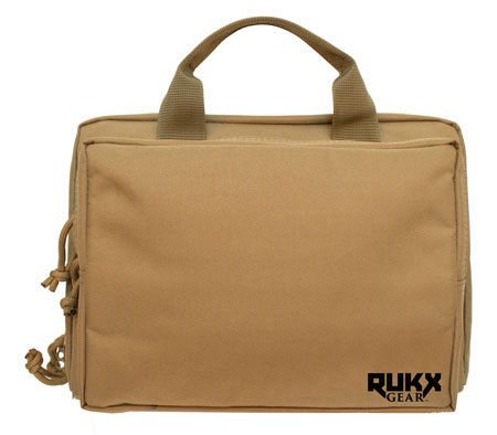 [819644024873] Rukx Gear ATICTDPCT Double Pistol  Tan 600D Polyester Holds 2 Handguns