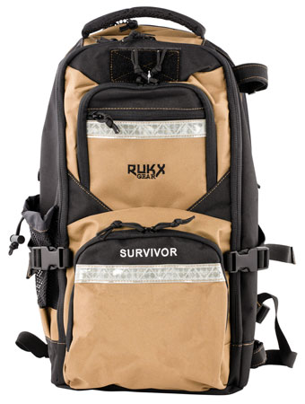 [819644024521] Rukx Gear ATICTSURT Survivor Backpack Tan 600D Polyester