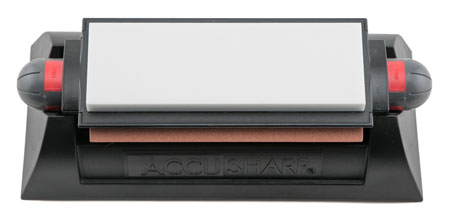 [015896000256] AccuSharp 025C Tri-Stone Deluxe Sharpening System Coarse, Medium, Fine Diamond, Alumina, Ceramic Sharpener Rubber Handle