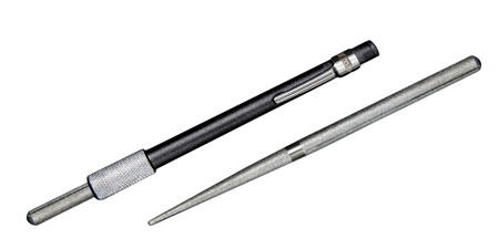 [015896000300] AccuSharp 030C Rod Sharpener  Hand Held Diamond Sharpener Black Overmolded Rubber Handle Steel