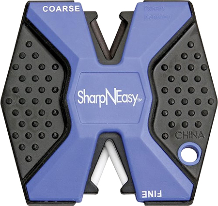 [015896000119] AccuSharp 334CD SharpNEasy 2-Step Sharpener Hand Held Fine/Coarse Ceramic Stone Sharpener Plastic Handle Black/Blue 24