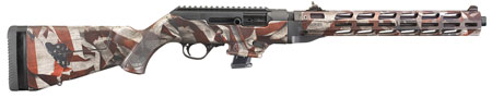 [736676191277] Ruger 19127 PC Carbine  9mm Luger 10+1 16.12" Fluted Barrel, American Flag Camo Aluminum Alloy Receiver, American Flag Synthetic Stock, Optics Ready