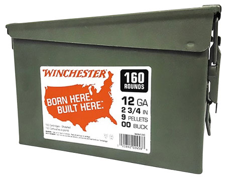 [020892024588] Winchester Ammo WW12C USA  12Gauge 2.75" 9Pellets 00Buck Shot 160rds/2 Case *Ammo Can