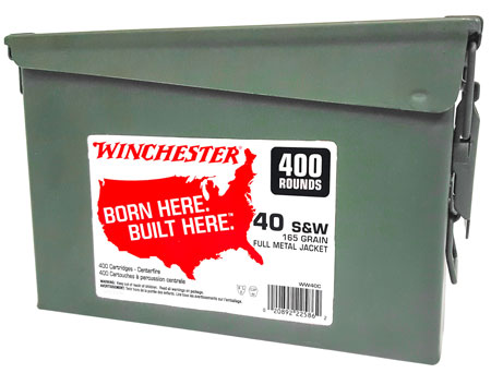 [020892225862] Winchester Ammo WW40C USA Ammo Can 40S&W 165gr Full Metal Jacket Truncated Cone 400 Per Box/2 Case