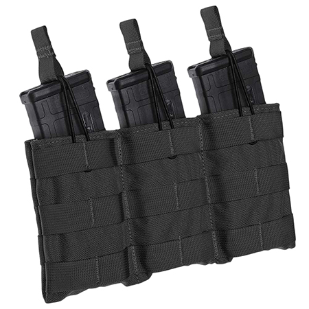 [843119030342] Tacshield T3508BK Speed Load Triple Rifle Triple Black 1000D Nylon