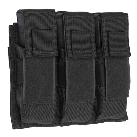 [843119030748] Tacshield T3603BK Universal Triple Pistol Triple Black 1000D Nylon