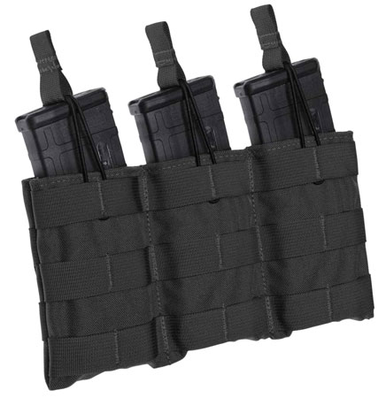 [843119033343] Tacshield T3608BK Speed Load Triple Pistol Triple Black 1000D Nylon