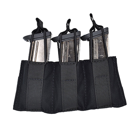 [843119033343] Tacshield T3608BK Speed Load Triple Pistol Triple Black 1000D Nylon