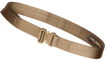 [843119033312] Tacshield T30SMCY Tactical Gun Belt Coyote Webbing 30-34" 1.50" Wide Buckle Closure
