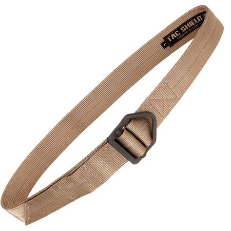 [843119032100] Tacshield T32LGTN Tactical Riggers Belt Coyote Webbing 38"-42" 1.75" Wide Rigger Buckle Closure