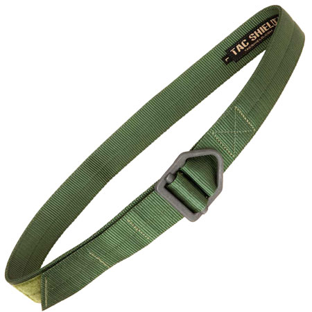 [843119032223] Tacshield T32LGOD Tactical Riggers Belt OD Green Webbing 38"-42" 1.75" Wide Rigger Buckle Closure