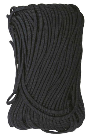 [843119030106] Tacshield 03010 550 Cord  Black Paracord 100' Long