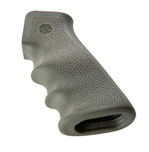 [743108150016] Hogue 15001 OverMolded Grip Cobblestone OD Green Rubber with Finger Grooves for AR-15, M16