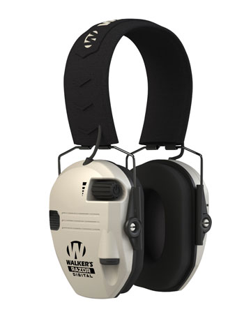 [888151021514] Walker's GWPDRSEM Razor PRO Digital Electronic Muff 23 dB Over the Head Bone/Black Polymer