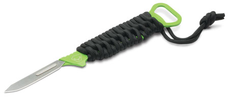 [888151019993] HME HMEKNSKRAB Skeleton Replace a Blade Fixed Skinner Plain Stainless Steel Blade/Black/Green Cord Wrapped Micarta Handle Includes 5 Replacement Blades/Sheath