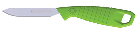[888151024331] HME HMEKN-PRBBM Super Lite Replace a Blade Tanto Plain Stainless Steel Blade/Green TPR Handle Includes 5 Replacement Blades/Sheath