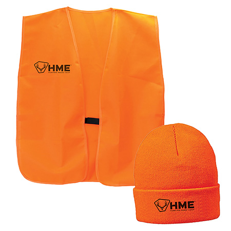 [888151024027] HME HMEVESTKCO Safety  Vest/Beanie OSFA Orange Polyester