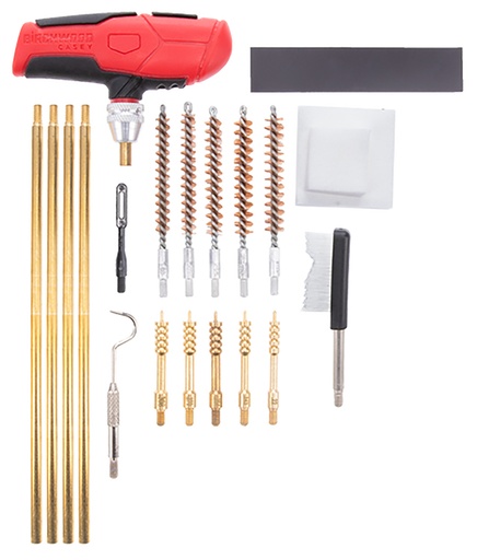 [888151026311] Birchwood Casey RIFCLNKI Rifle Cleaning Kit 21 Pieces Black/Red