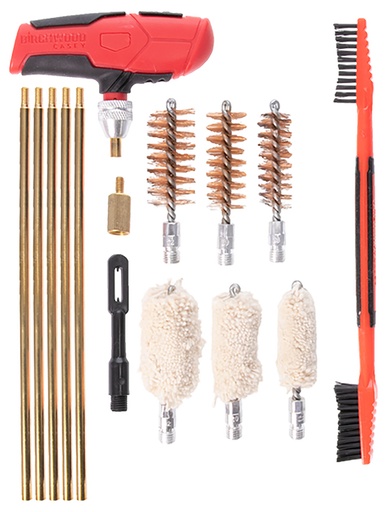 [888151026281] Birchwood Casey SHGCLNKI Shotgun Cleaning Kit 17 Pieces Black/Red