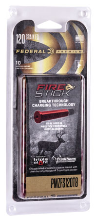 [604544661293] Federal PMZFS120T8 Premium Fire Stick 50Cal 120gr 10 Per Box/10 Case *For Traditions Nitro Only