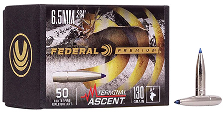 [604544659474] Federal PB264TA1 Premium Terminal Ascent Component 6.5mm 130gr 50 Per Box/4 Case
