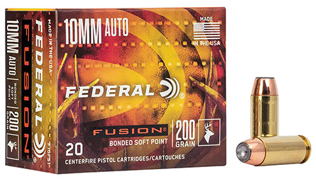 [604544656152] Federal F10FS1 Fusion Handgun 10mmAuto 200gr Fusion Soft Point 20 Per Box/10 Case