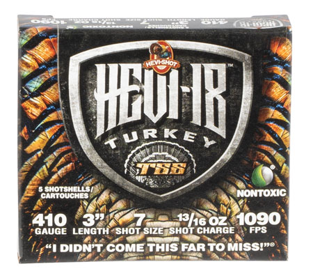 [816383001929] HEVI-Shot HS1007 HEVI-18 TSS Turkey 410Gauge 3" 13/16oz Tungsten 7Shot 5 Per Box/10 Case
