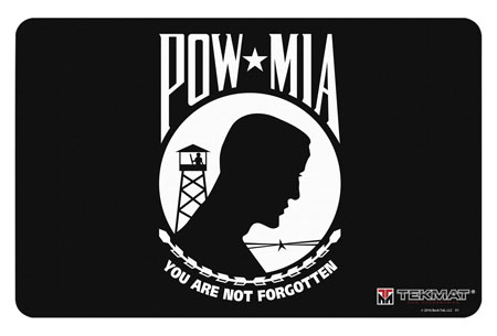 [612409970947] TekMat TEKR17POWMIA POW MIA Cleaning Mat Black/White Rubber 11"x17" "You Are Not Forgotten"