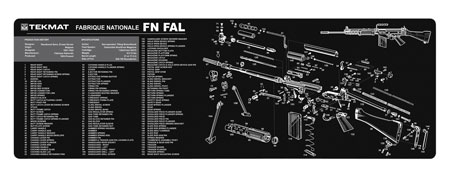 [612409971487] TekMat TEKR36FNFAL FN-FAL Cleaning Mat Black/White Rubber 12"x36" FN-FAL Parts Diagram