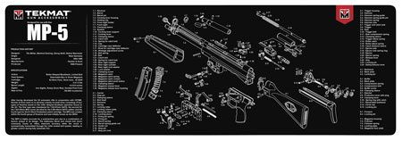 [612409971500] TekMat TEKR36HKMP5 MP5 Cleaning Mat Black/White Rubber 12"x36" HK MP5 Parts Diagram