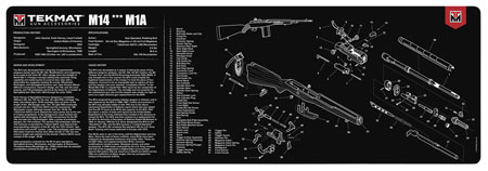 [612409971524] TekMat TEKR36M14 M14 Cleaning Mat Black/White Rubber 12"x36" Springfield M1A Parts Diagram
