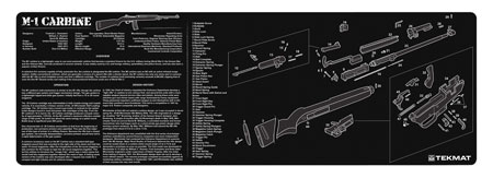 [612409971517] TekMat TEKR36M1CARB M1 Carbine Cleaning Mat Black/White Rubber 12"x36" M1 Carbine Parts Diagram