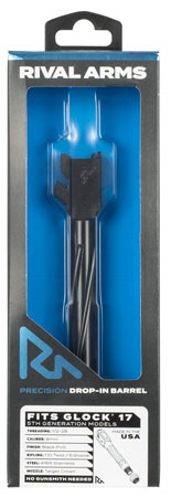 [788130028278] Rival Arms RA20G104A Precision V1 Match Grade 9mm Luger Compatible w/Glock 17 Gen5, 4.49" Threaded Black PVD Stainless Steel, Target Crown