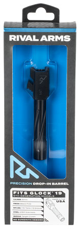 [788130028308] Rival Arms RA20G203A Precision V1 Drop-In Barrel 9mm Luger 4.02" Black PVD Finish 416R Stainless Steel Material for Glock 19 Gen5