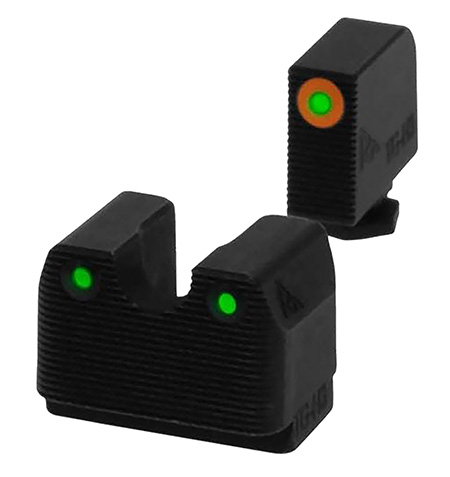[788130027851] Rival Arms RA4A231G In-Line MOS Night Sights for G17/G19  Green Tritium Orange Outline Front Sight-Green Tritium White Outline Rear Sight