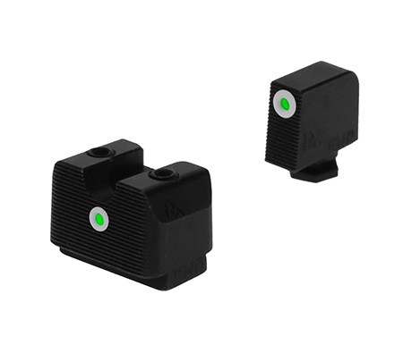 [788130027868] Rival Arms RA4B231G In-Line MOS Night Sights for G17/G19  Green Tritium White Outline Front Sight-Green Tritium White Outline Rear Sight