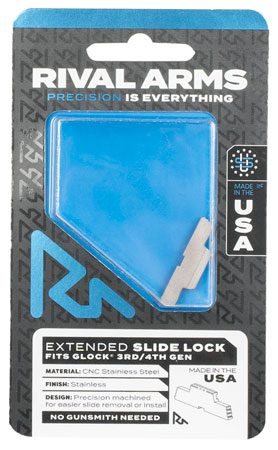 [788130029527] Rival Arms RA80G001D Slide Lock  Extended Stainless Steel for Glock Gen3-4