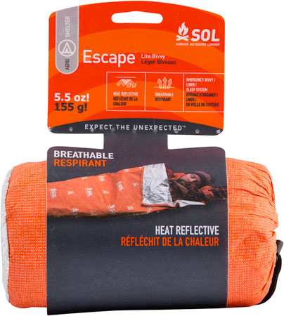 [707708012273] Survive Outdoors Longer 01401227 SOL Bivvy Warmth Waterproof Orange Aluminum-Coated Polyethylene