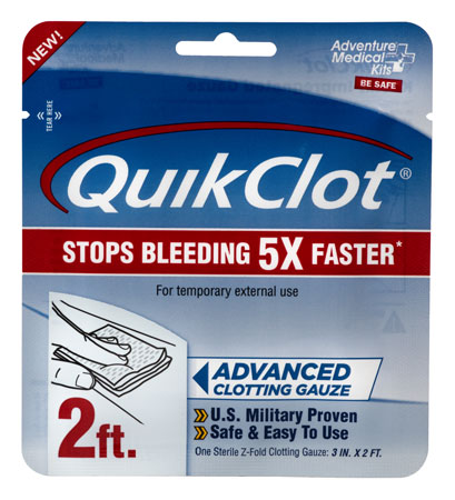 [044224001252] Adventure Medical Kits 50200025 QuikClot  Stop Bleeding White Clotting Gauze