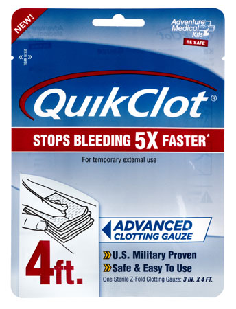 [044224001269] Adventure Medical Kits 50200026 QuikClot  Stop Bleeding White 3" x 48" Clotting Gauze