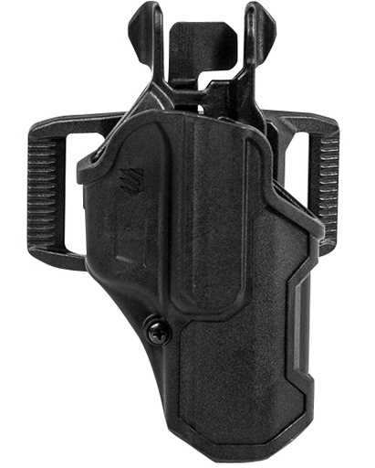 [604544648072] Blackhawk 410200BKL T-Series L2C Light Bearing OWB Black Polymer Belt Slide Compatible w/Glock 17/19/22/23/31/32/45/47 Left Hand