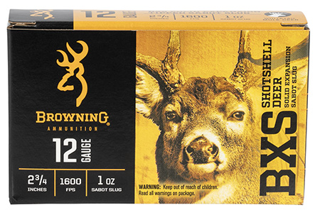 [020892023680] Browning Ammo B193111221 BXS Shotshell Deer 12Gauge 2.75" 1oz Sabot Slug Shot 5 Per Box/20 Case