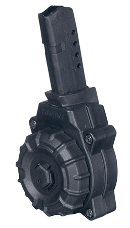 [708279014840] ProMag DRMA34 Standard  30rd Drum 9mm Luger Compatible w/ Glock 43 Black DuPont Zytel Polymer