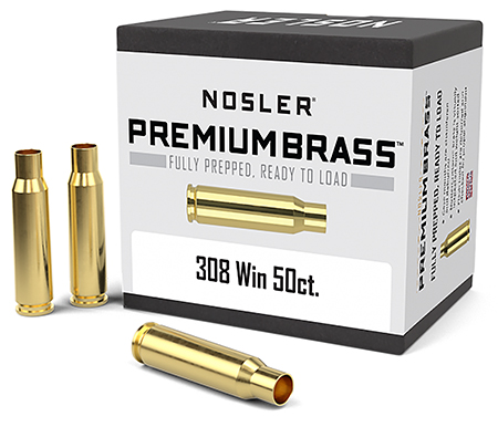 [054041102254] Nosler 10225 Premium Brass Unprimed Cases 308Win Rifle Brass 50/Box