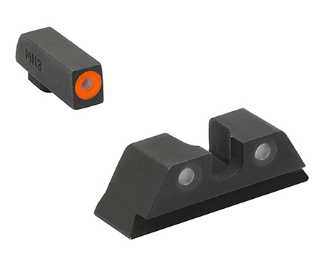 [810013520798] Meprolight USA 402243131 Hyper-Bright Sight Set Green Tritium Orange Outline Front Sight-Green Tritium Black Outline Rear Sight Glock 17/17L/19/22