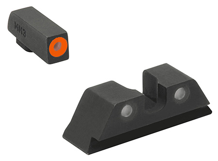 [810013520903] Meprolight USA 402243137 Hyper-Bright Sight Set Green Tritium Orange Outline Front Sight-Green Tritium Black Outline Rear Sight Glock 17/17L/19/22