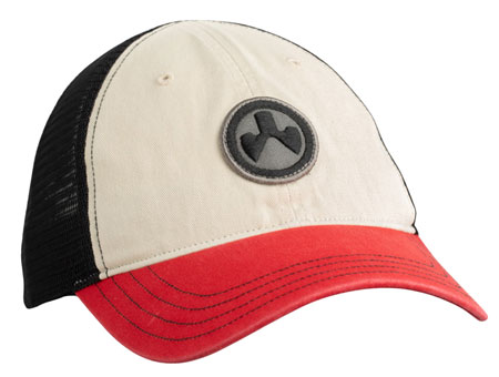 [840815125532] Magpul MAG1105-110 Icon Patch Trucker Hat Stone/Red/Black Adjustable Snapback OSFA Unstructured