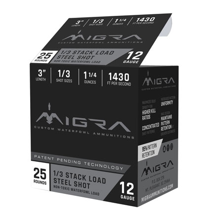 [683828726507] Migra Ammunitions M12S13 Staxd  12Gauge 3" 1 1/4oz 1/3Shot 25 Per Box/10 Case