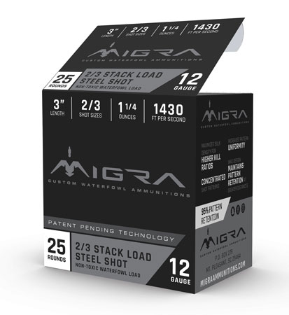 [683828726552] Migra Ammunitions M12S23 Staxd  12Gauge 3" 1 1/4oz 2/3Shot 25 Per Box/10 Case